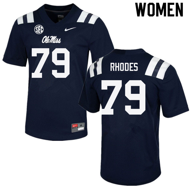 Jordan Rhodes Ole Miss Rebels NCAA Women's Navy #79 Stitched Limited College Football Jersey TXQ0558KY